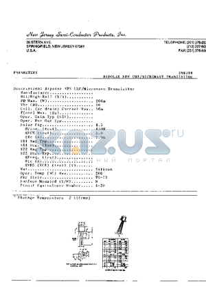 2N6304 datasheet - BIPOLAR NPN UHF/MICROWAVE TRANSISTOR