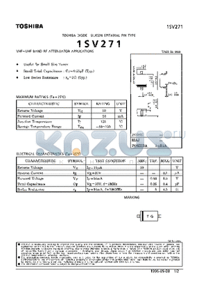 1SV271 datasheet - DIODE (VHF~UHF BAND RF ATTENUATOR APPLICATIONS)
