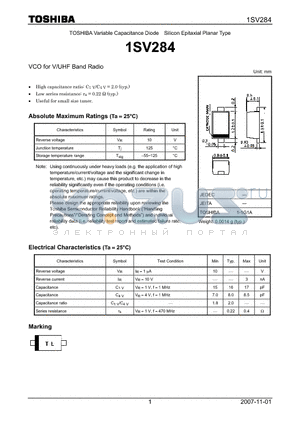 1SV284_07 datasheet - VCO for V/UHF Band Radio