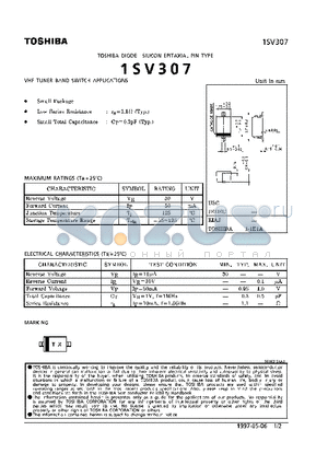 1SV307 datasheet - DIODE (VHF TUNER BAND SWITCH APPLICATIONS)