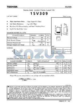 1SV309 datasheet - DIODE (UHF SHF TUNING)