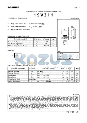 1SV311 datasheet - DIODE (VCO FOR UHF BAND RADIO)