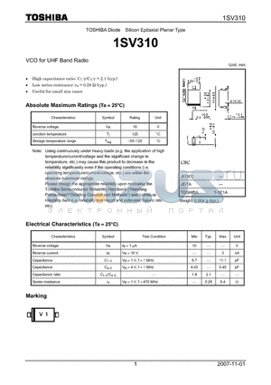 1SV310_07 datasheet - VCO for UHF Band Radio