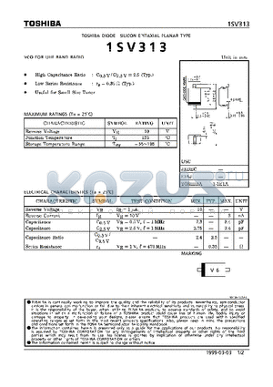 1SV313 datasheet - DIODE (VCO FOR UHF BAND RADIO)