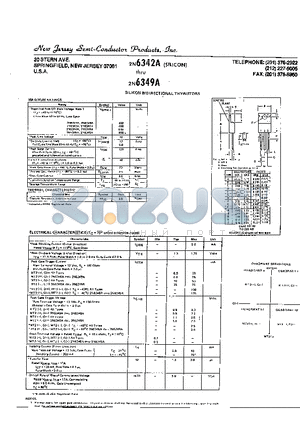 2N6342A datasheet - SILICON BIDIRECTIONAL THYRISTORS