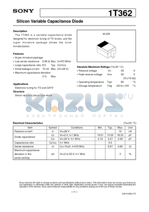 1T362 datasheet - Silicon Variable Capacitance Diode