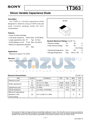 1T363 datasheet - Silicon Variable Capacitance Diode