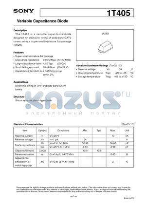 1T405 datasheet - Variable Capacitance Diode