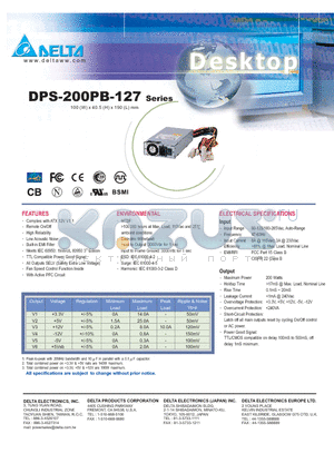 DPS-200PB-127 datasheet - Complies with ATX 12V V1.1