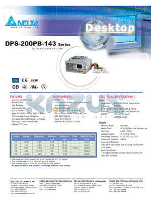 DPS-200PB-143 datasheet - Complies with SFX 12V V2.1