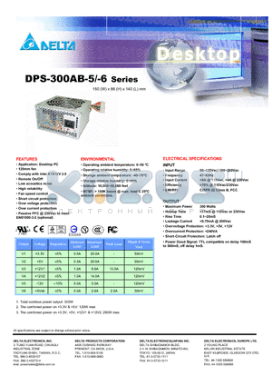 DPS-300AB-5 datasheet - Application: Desktop PC
