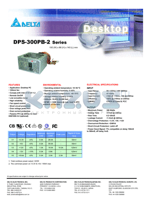 DPS-300PB-2 datasheet - Application: Desktop PC