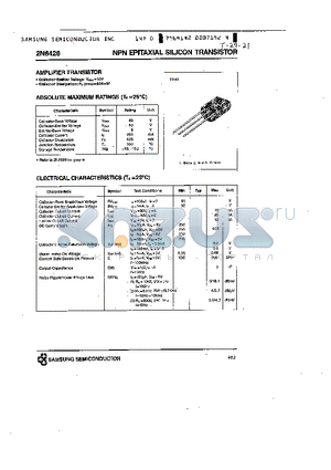 2N6428 datasheet - NPN EPITAXIAL SILICON TRANSISTOR