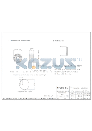 1XF0075-HO datasheet - TOROIDAL INDUCTOR