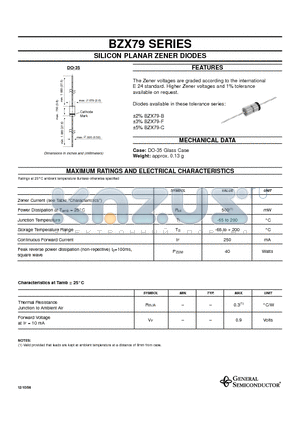 BZX79-C3V6 datasheet - SILICON PLANAR ZENER DIODES