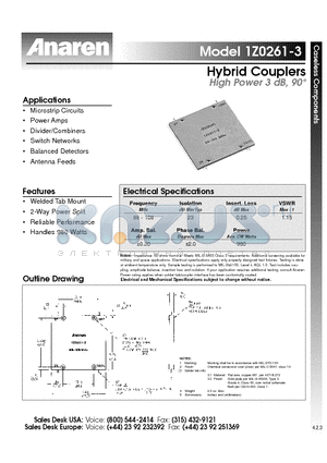 1Z0261-3 datasheet - Hybrid Couplers