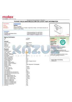 0705430044 datasheet - 2.54mm (.100