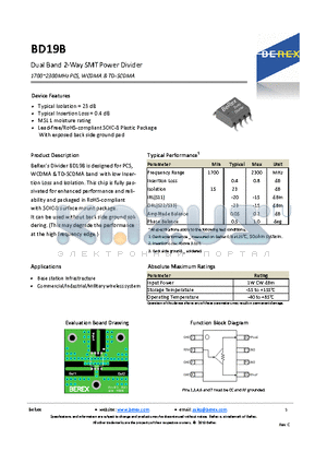 BD19B_1 datasheet - Dual Band 2-Way SMT Power Divider