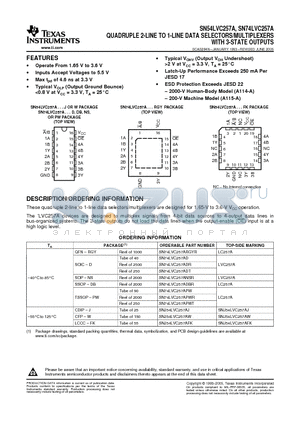5962-0050901Q2A datasheet - QUADRUPLE 2-LINE TO 1-LINE DATA SELECTORS/MULTIPLEXERS WITH 3-STATE OUTPUTS