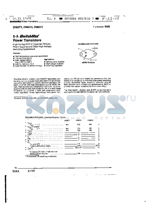 2N6673 datasheet - HIGH VOLTAGE NPN TYPES FOR OFF LINE POWER SUPPLIES AND OTHER HIGH VOLTAGE SWITCHING APPLICATIONS