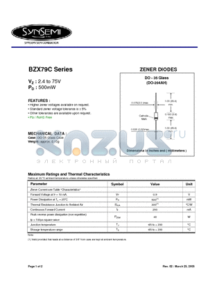 BZX79C11 datasheet - ZENER DIODES