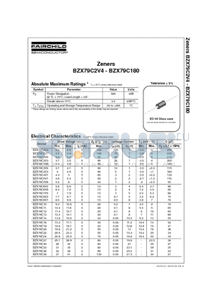 BZX79C180 datasheet - Zeners