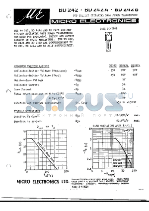 BD242 datasheet - PNP SILICON EPITAXIAL BASE POWER TRANSISTORS