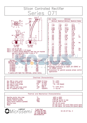 07105G0A datasheet - Silicon Controlled Rectifier