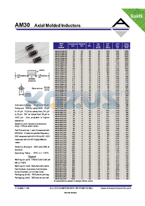 AM30-161J-RC datasheet - Axial Molded Inductors