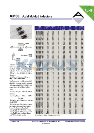 AM30-161J-RC datasheet - Axial Molded Inductors