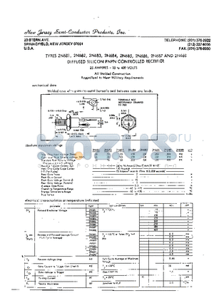 2N684 datasheet - DIFFUSED SILICON PNPN CINTROLLED RECTIFIER