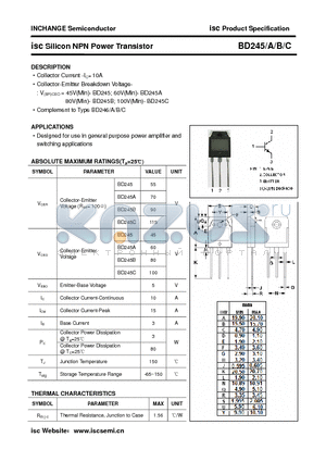 BD245C datasheet - isc Silicon NPN Power Transistor