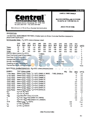 2N687 datasheet - SILICON CONTROLLED RECTIFIER 25 AMPS, 25 THRU 800 VOLTS