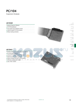 AX10460 datasheet - PC/104 breadboard