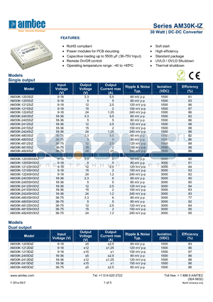 AM30K-IZ_13 datasheet - 30 Watt | DC-DC Converter