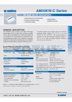 AM30KW-4802SC datasheet - 30 watt dc-dc converters