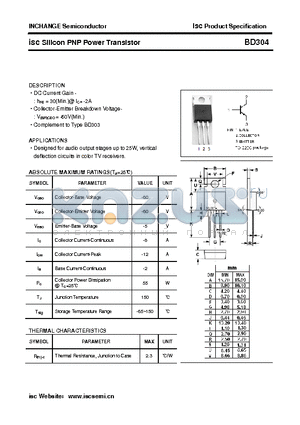 BD304 datasheet - isc Silicon PNP Power Transistor
