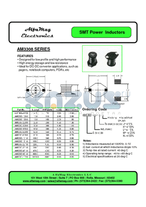 AM3308-102M datasheet - SMT Power Inductors