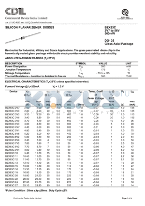 BZX83C13 datasheet - SILIICON PLANAR ZENER DIODES