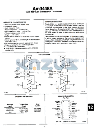 AM3448AX datasheet - IEEE-488 QUAD BIDIRECTIONAL TRANSCEIVER