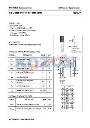 BD330 datasheet - isc Silicon PNP Power Transistor