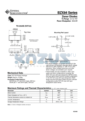 BZX84 datasheet - Zener Diodes