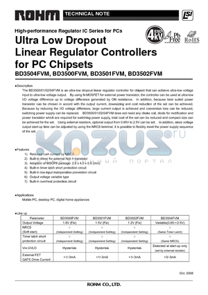 BD3504FVM_08 datasheet - Ultra Low Dropout Linear Regulator Controllers for PC Chipsets