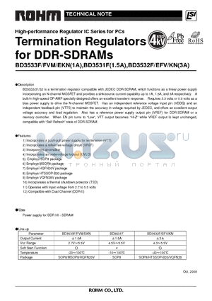 BD3533FVM datasheet - Termination Regulators for DDR-SDRAMs