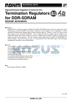 BD3538HFN datasheet - Termination Regulators for DDR-SDRAM