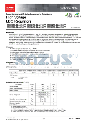BD3570FP datasheet - High Voltage LDO Regulators