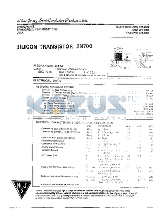 2N708 datasheet - SILICON TRANSISTOR