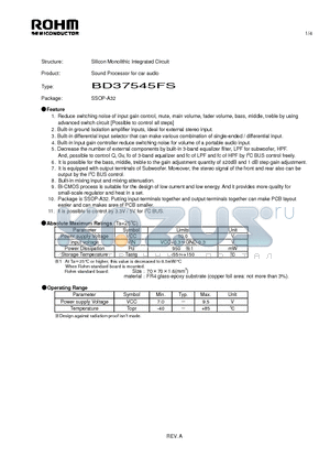 BD37545FS datasheet - Silicon Monolithic Integrated Circuit