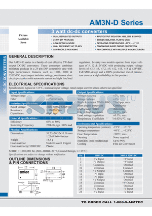 AM3N-0503DH30-R datasheet - 3 watt dc-dc converters