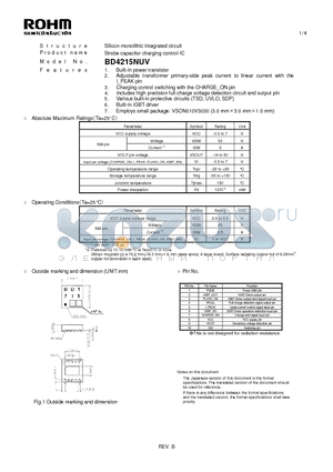 BD4215NUV datasheet - Silicon monolithic integrated circuit